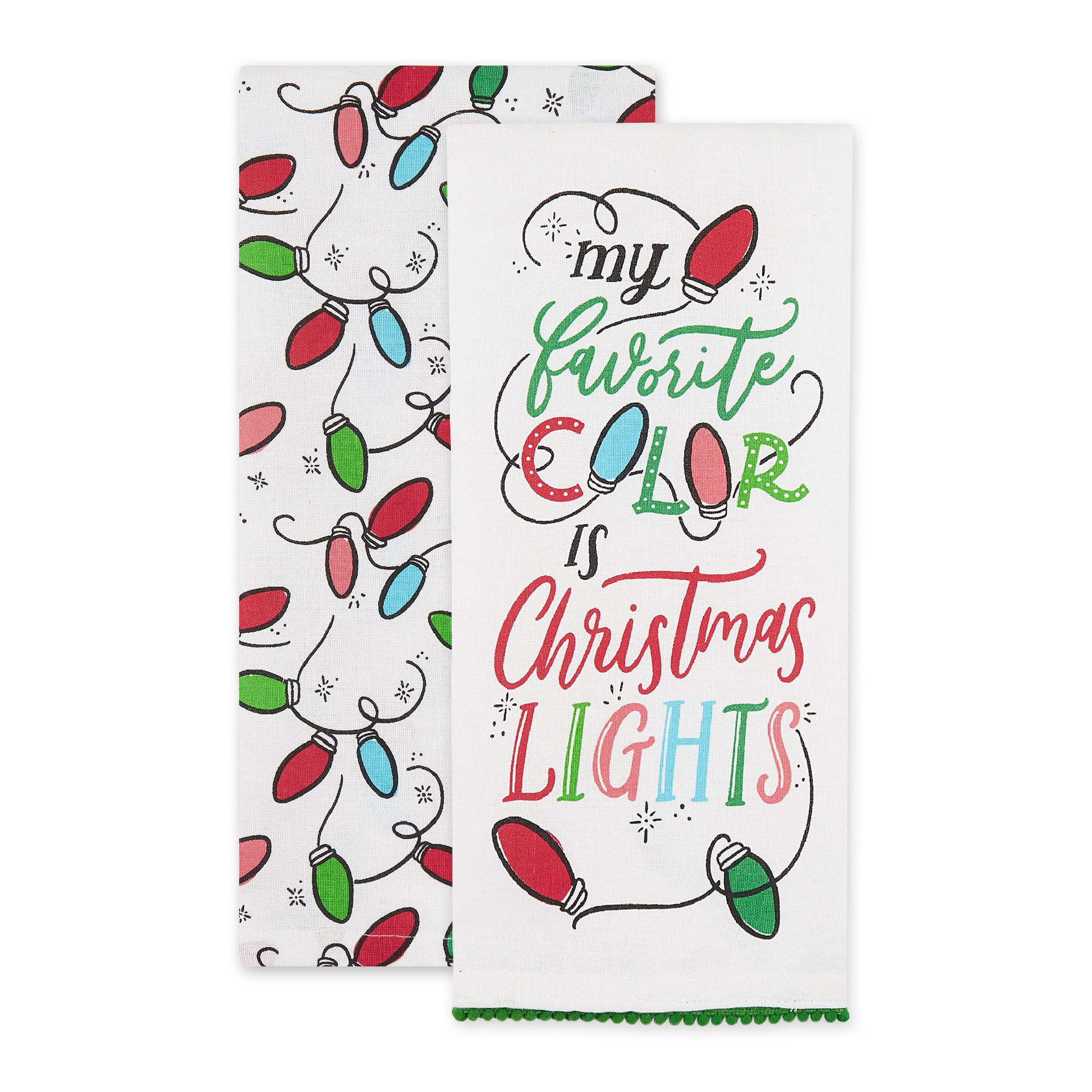 DII® Christmas Lights Printed Dishtowel Set